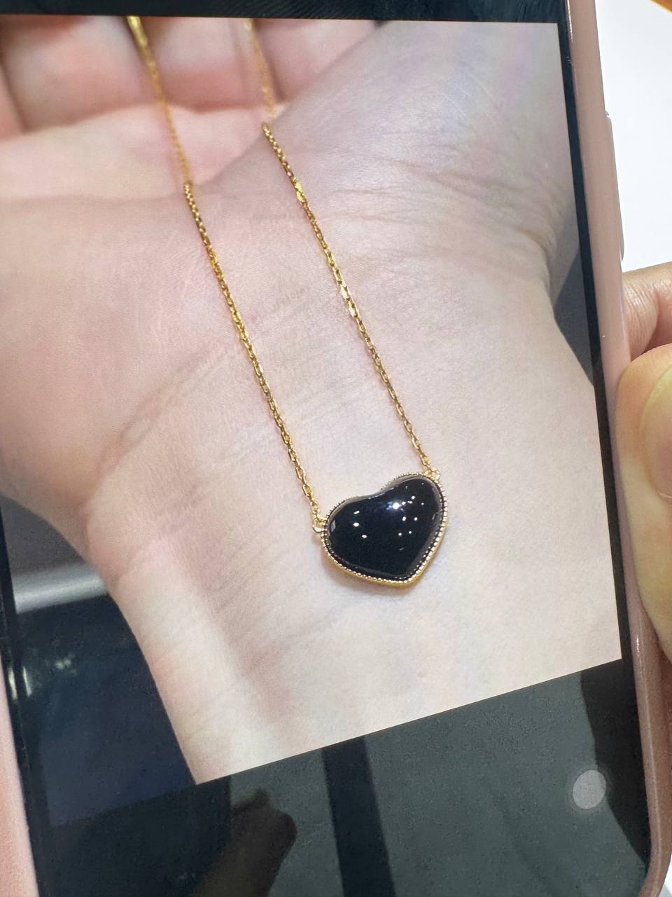 New Amy link 25 10.27 墨翠心形银套链镶嵌不用发货