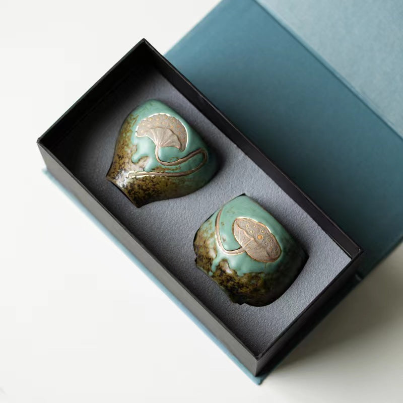 Lotus leaf and lotus tea cup set for gift-IM409
