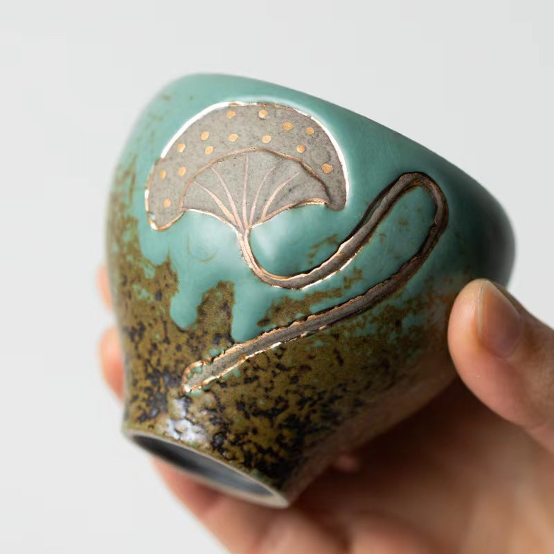 Lotus leaf and lotus tea cup set for gift-IM409
