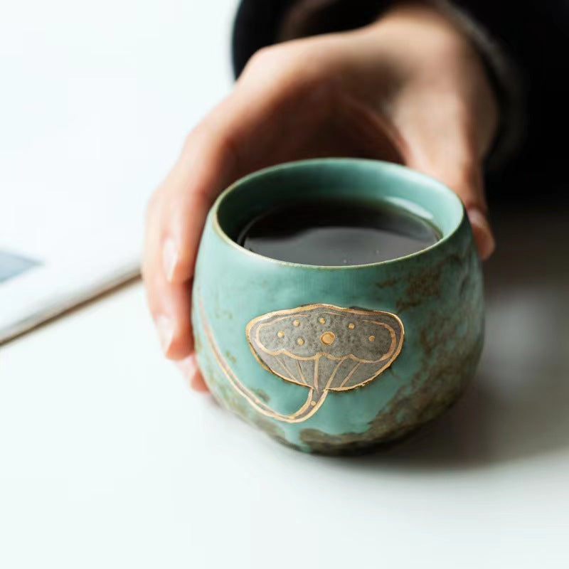 Lotus leaf and lotus tea cup set for gift-IM409