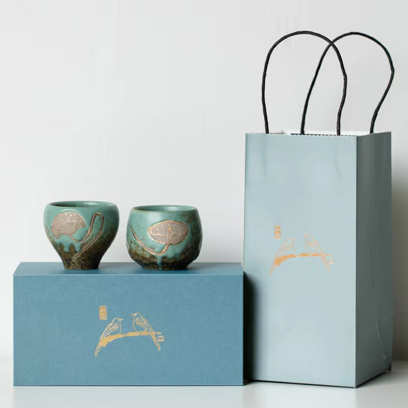 Lotus leaf and lotus tea cup set for gift-IM409