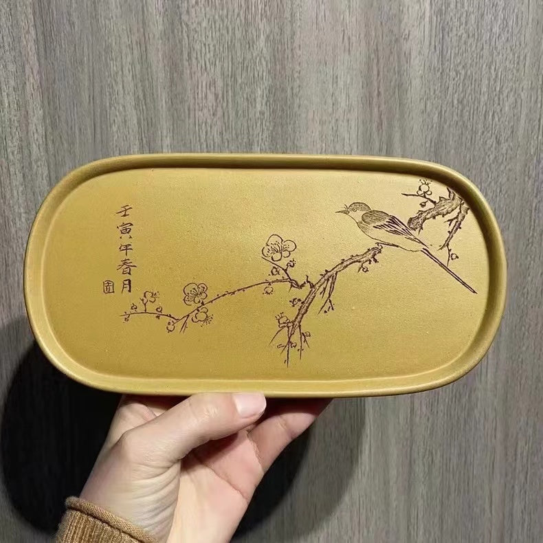 purple sand fully hand-engraved teapot mat- IM301-1