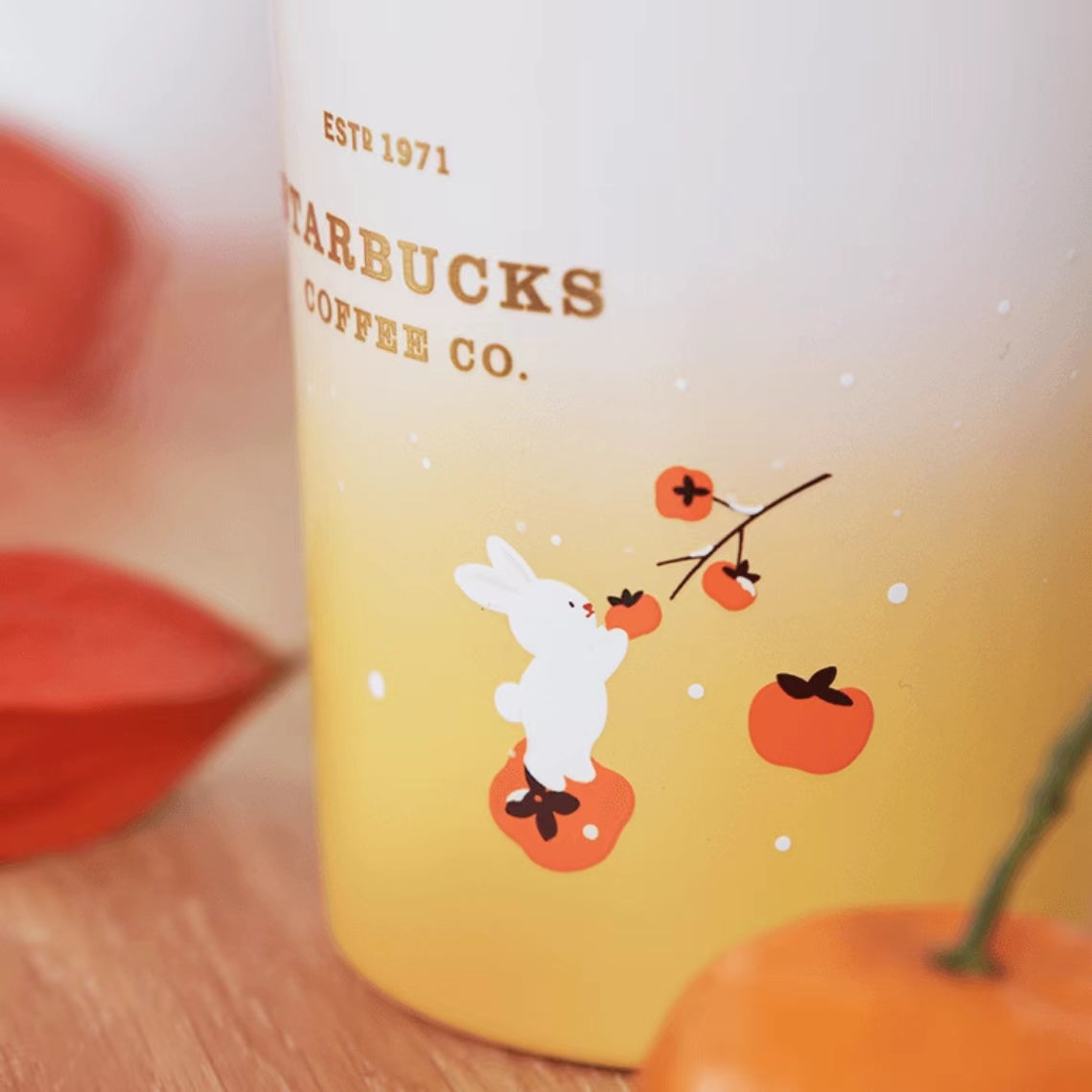 STARBUCKS - Cute rabbit stainless steel straw accompanying cup 360ml