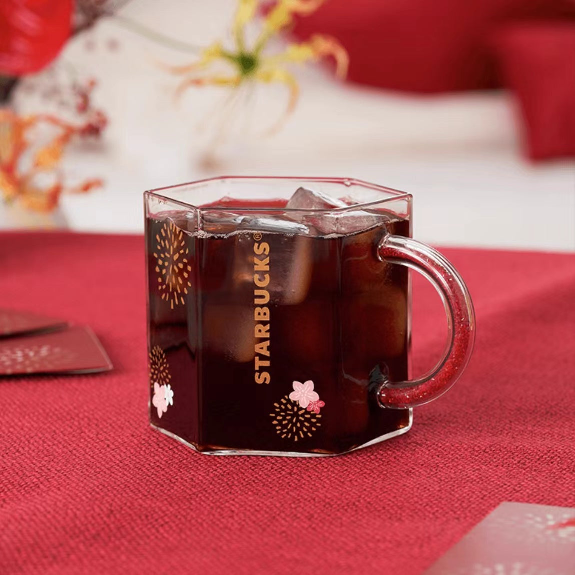 Starbucks -Fireworks burst glass 380ml