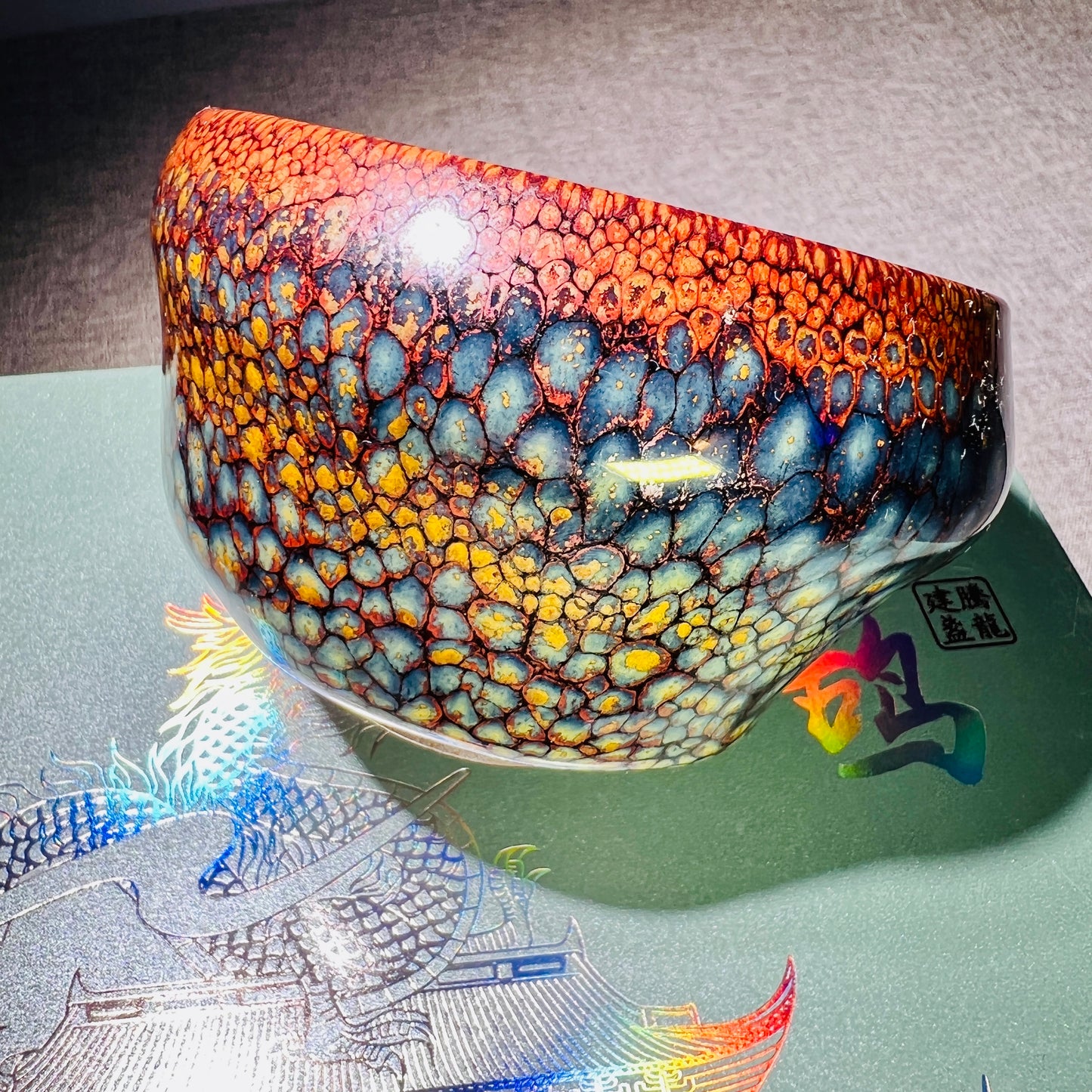Master work green sleeping dragon teacup-IM195