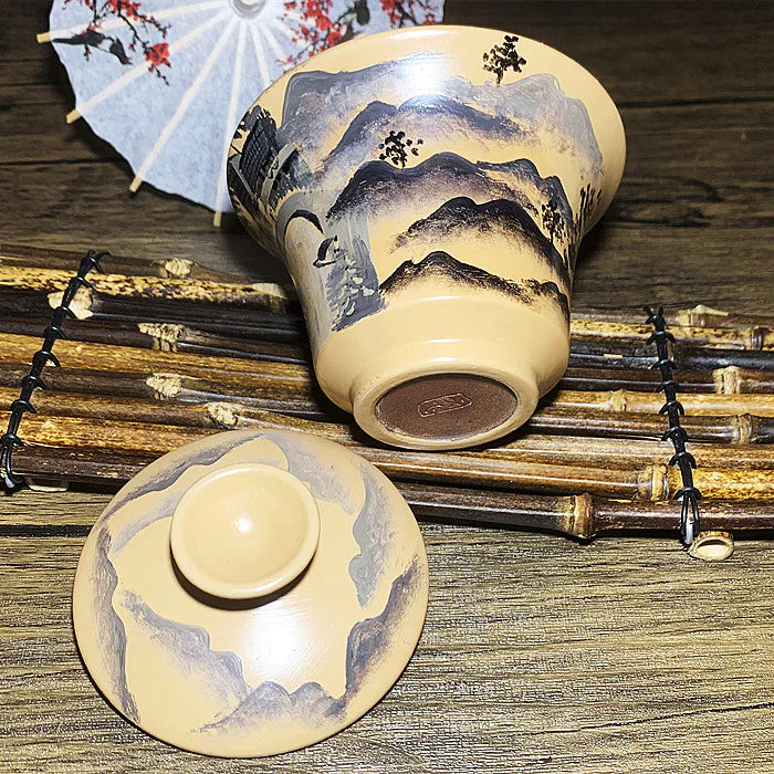 Master Collection Hand painted Panlong in Jiangnan Scenery Gaiwan-IM278