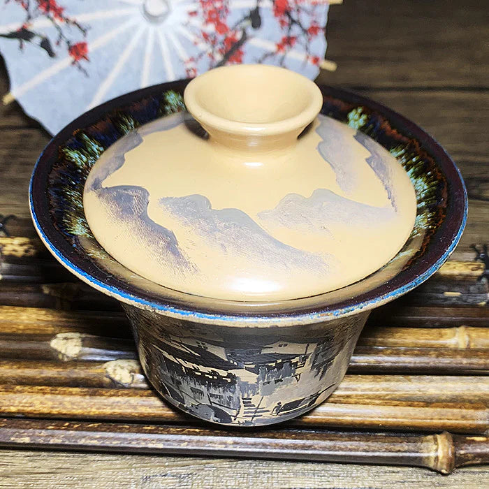 Master Collection Hand painted Panlong in Jiangnan Scenery Gaiwan-IM278