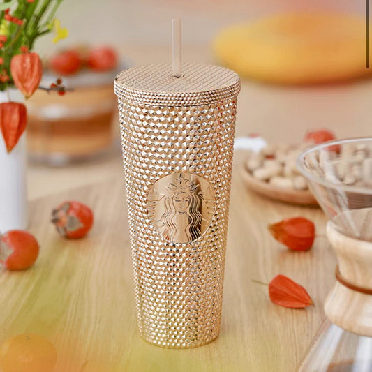 STARBUCKS - Shiny gold plastic sippy cup 710ml num 364